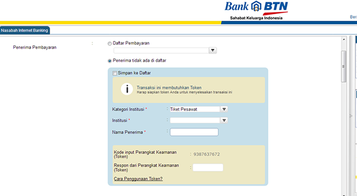 Penerima tidak ada di daftar